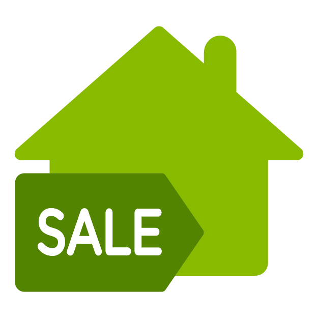 Home and for sale icon.