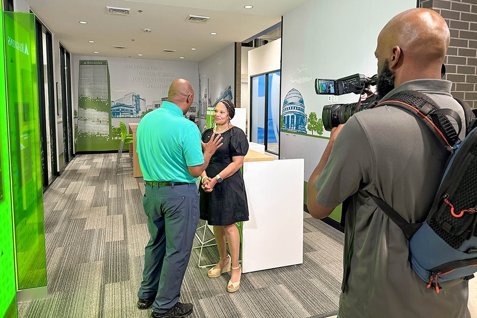 WBRC Reporter Jeh Jeh Pruitt interviewed Regions associate Tiko Russell, a longtime Junior Achievement volunteer.