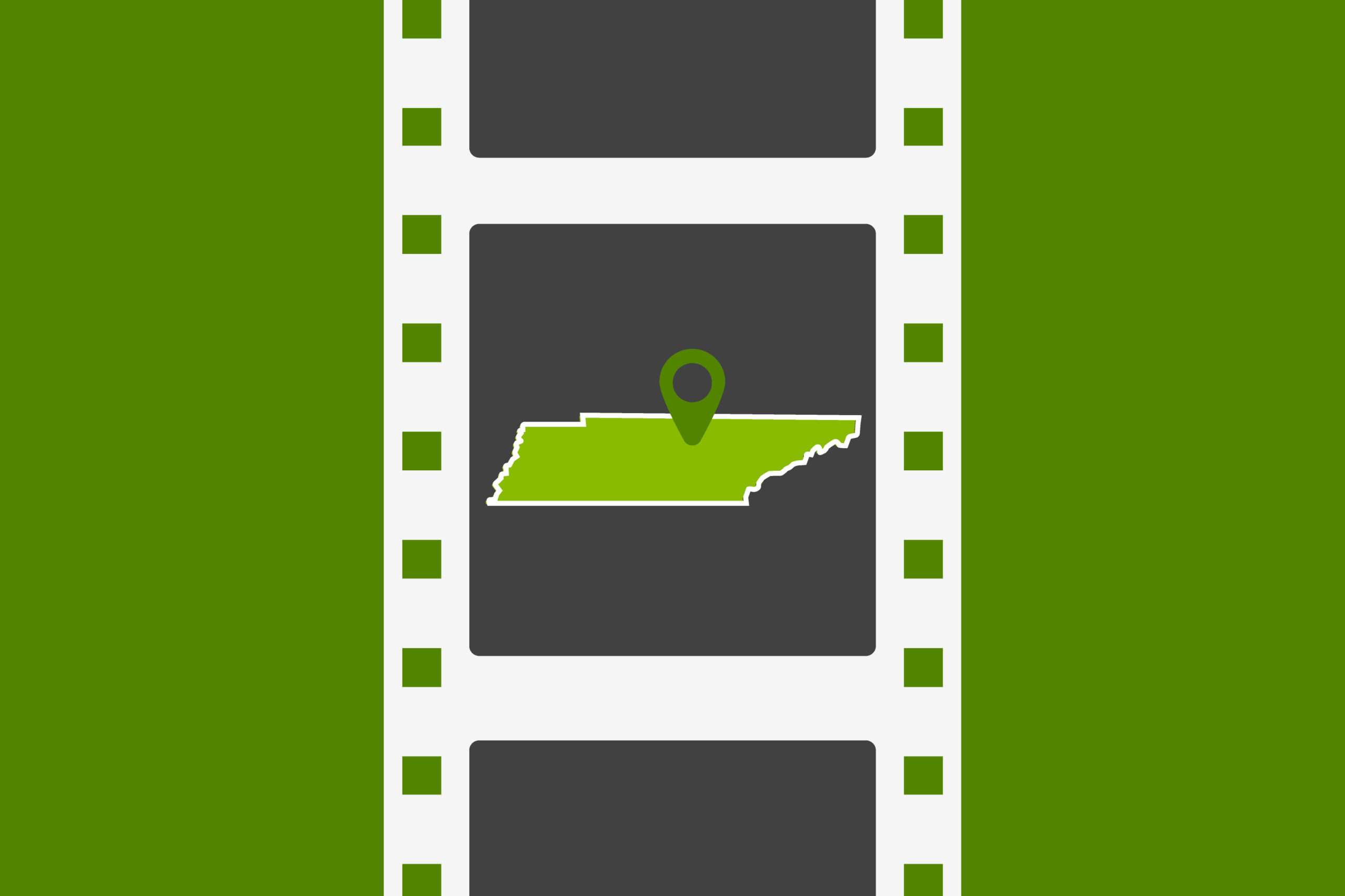 Illustration of a vertical film strip with an outline of...
