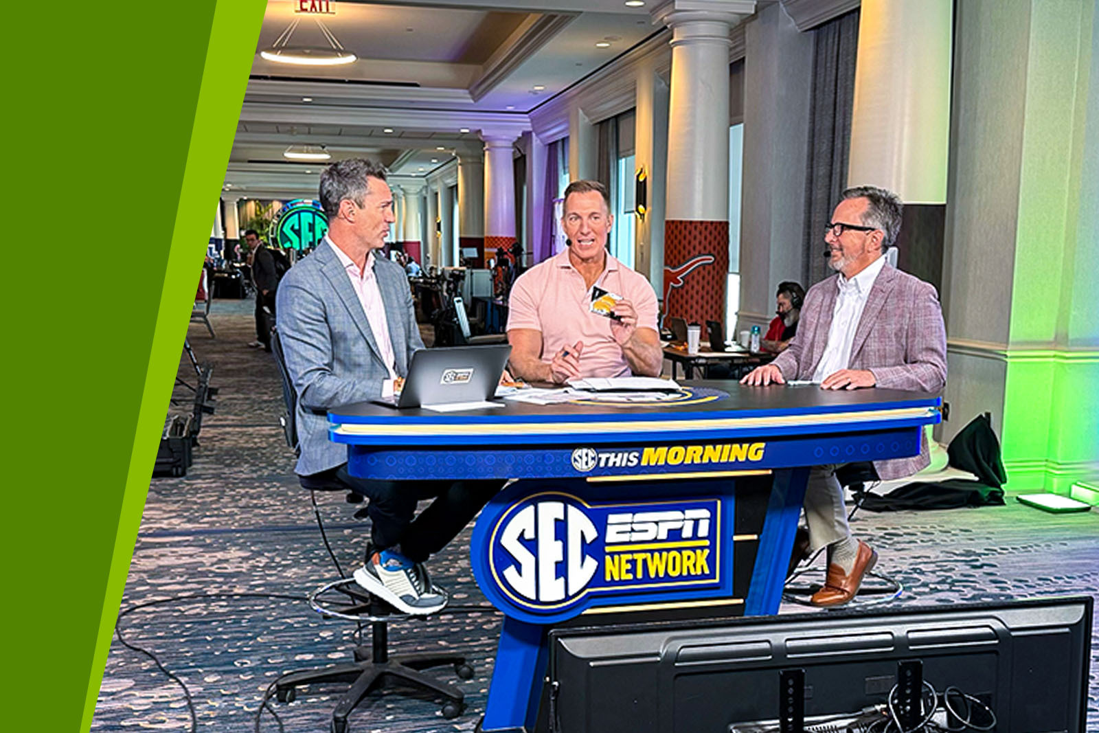 SEC This Morning live set with hosts.