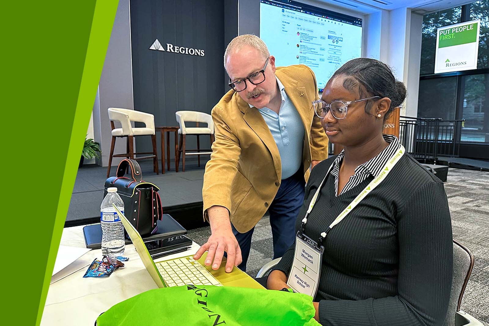 Young female student at Regions Bank High School Experiential Learning...