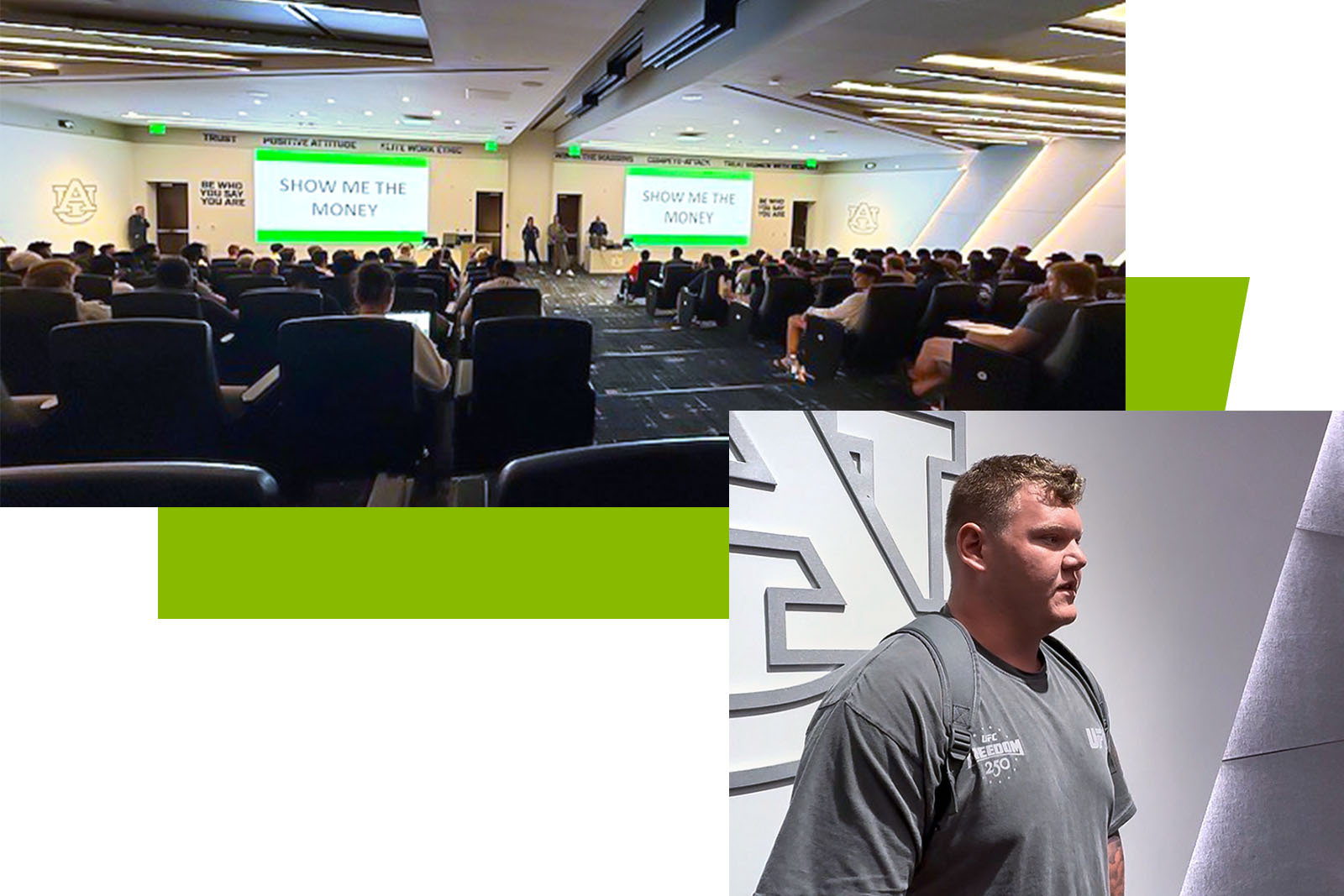 NIL financial education presentation at Auburn University and Cole Skinner, an Auburn University athlete.