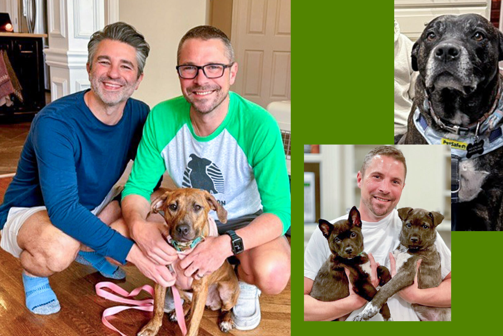 Andrew and Eric with dogs.