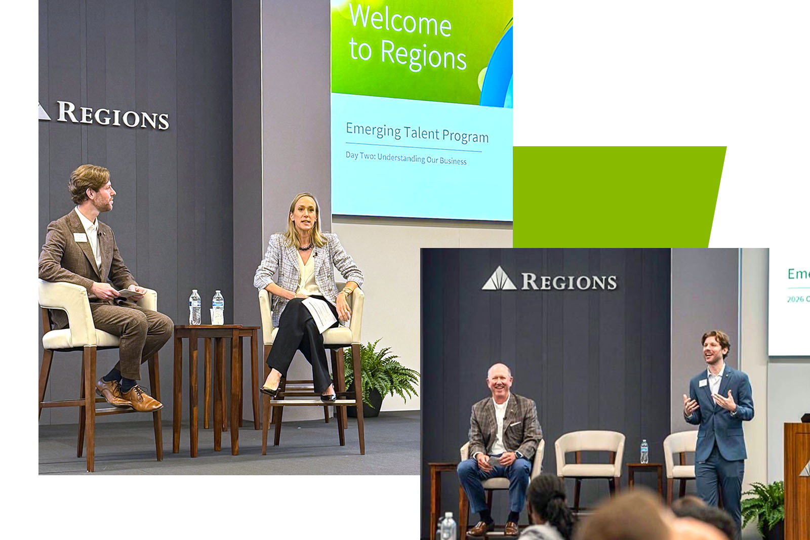Regions executives speaking on stage.
