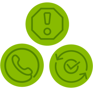 Stop, call, confirm icons.