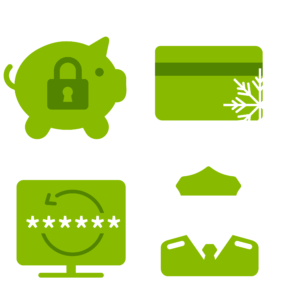 Steps to do after a scam icons.