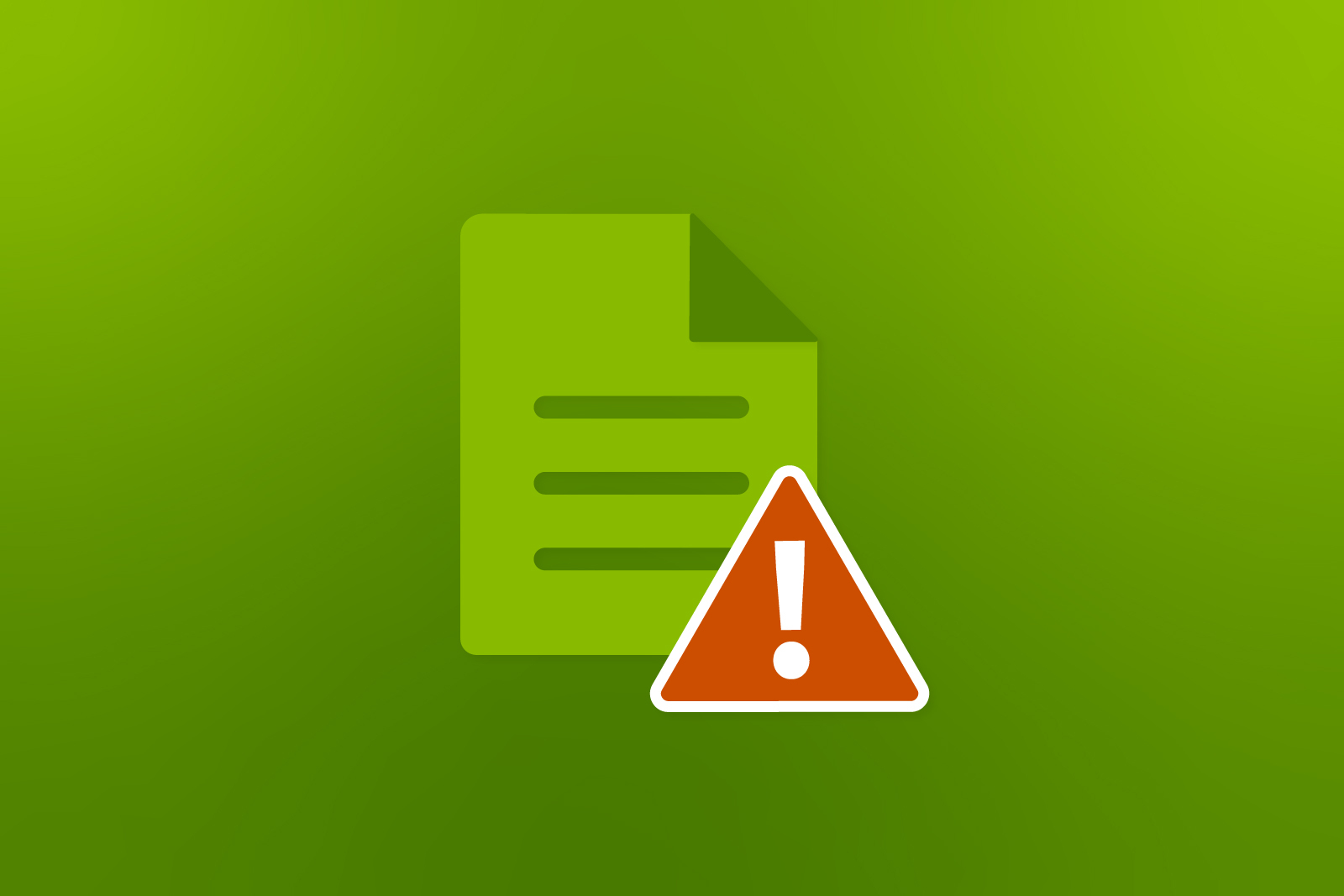 A document with warning exclamation sign indicating reporting an issue.