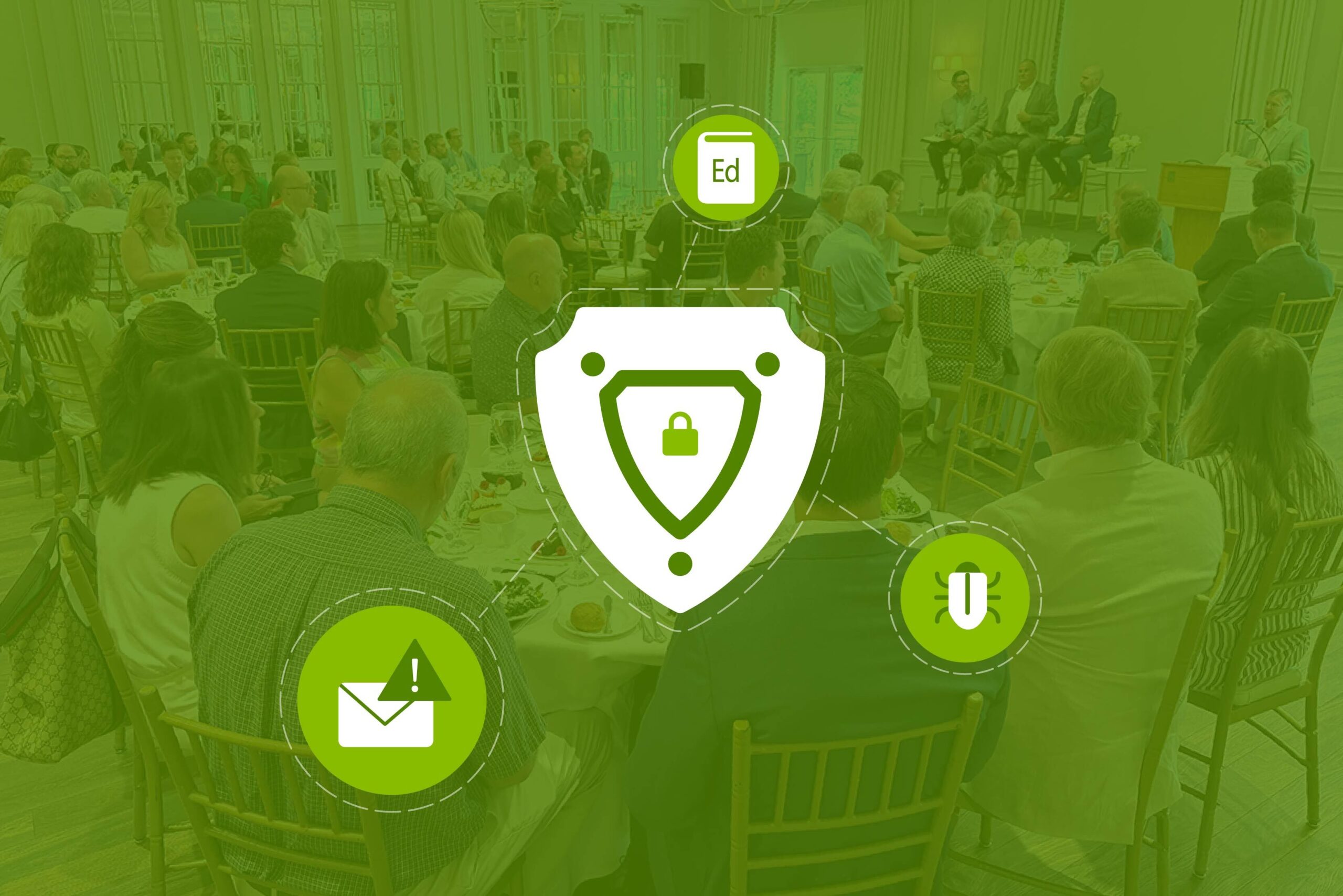 Background overlay of fraud event in Nashville with fraud related...