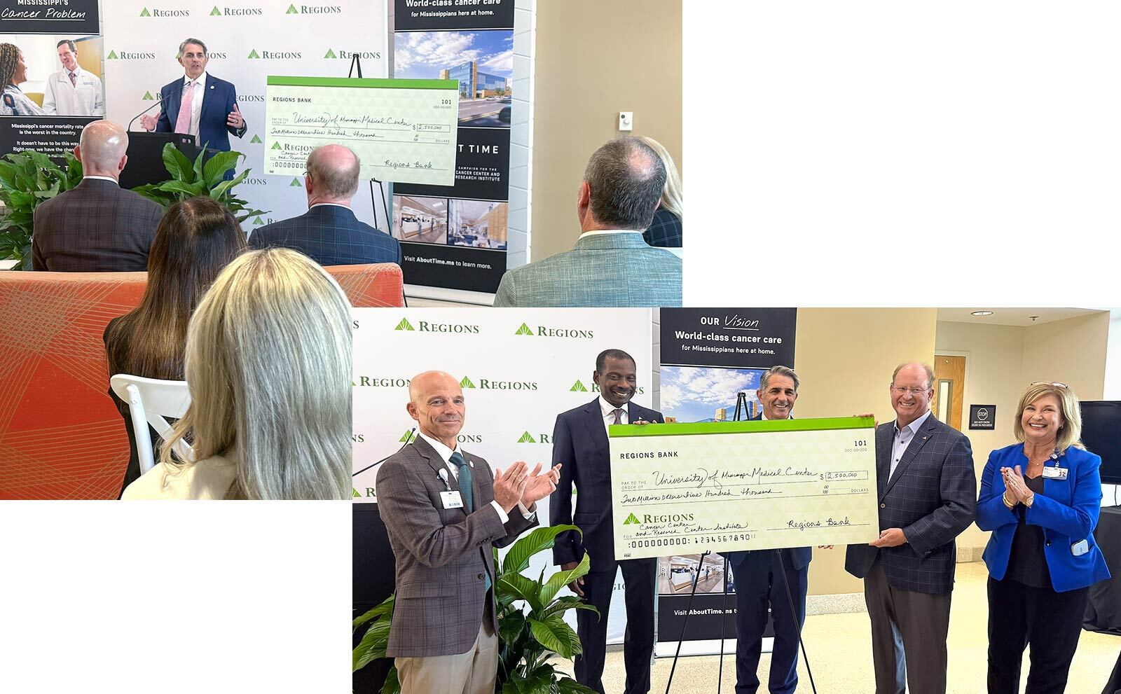 Speakers at UMMC event and large Regions check.