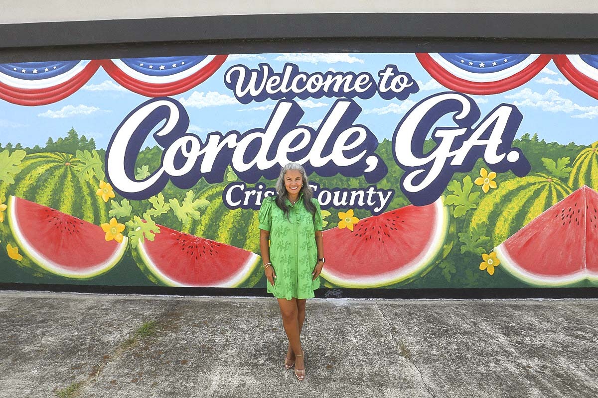 Known as the watermelon capital, Cordele greets visitors with a colorful mural of the delicious gourds.
