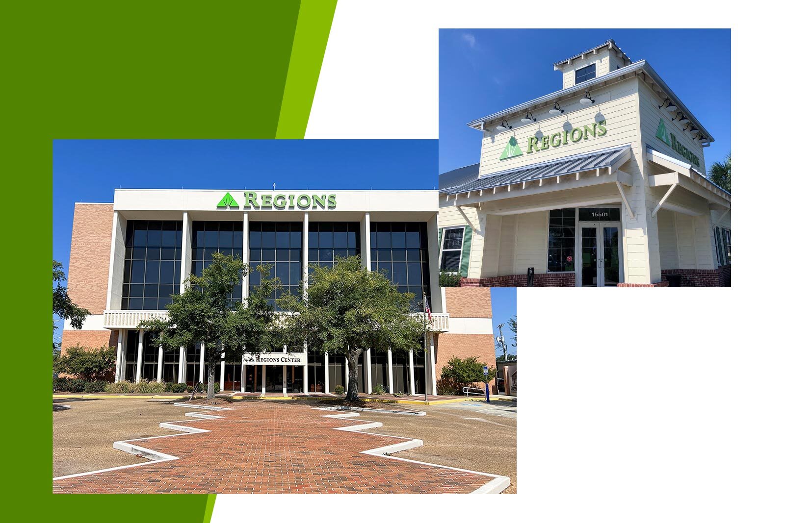 Exterior view of the Pensacola Main Regions Center and the...
