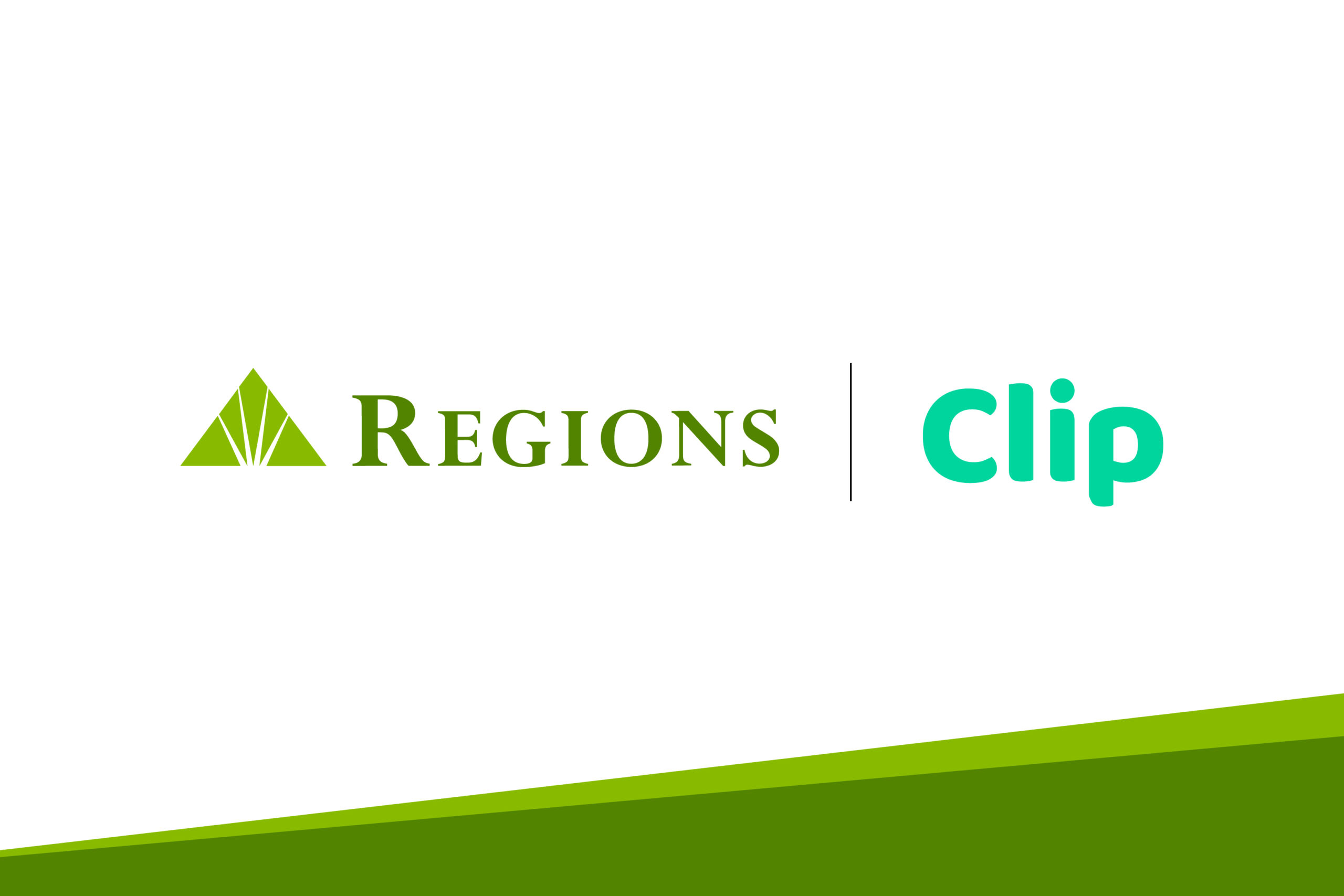 Regions Bank and Clip Money logos displayed side by side.