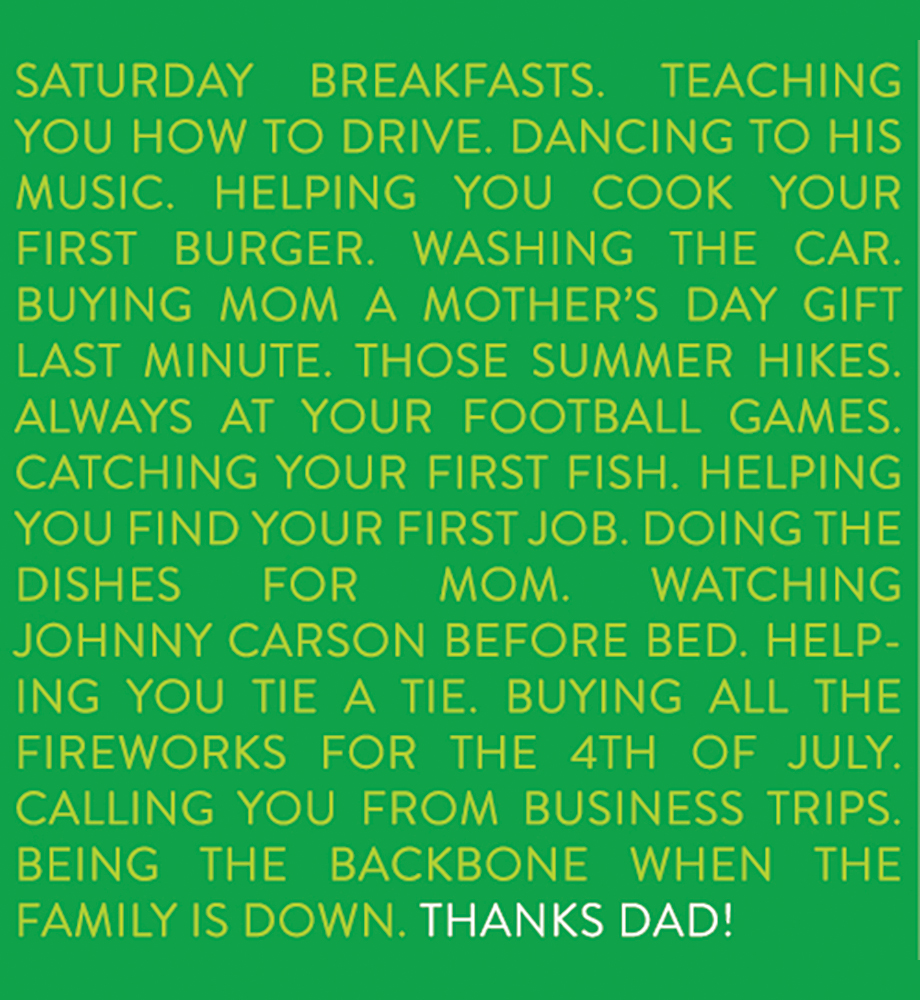 List of memories with dad.