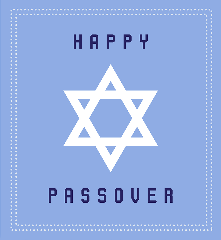 Star of David. Text: Happy Passover.